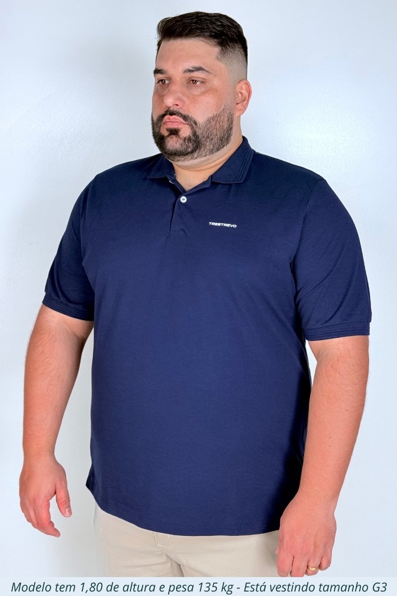 SUNSEA(サンシー ) SNM-BLUE W/E POLO サイズ3 Plus Size - Camisa Gola Polo Masculina - Azul Marinho