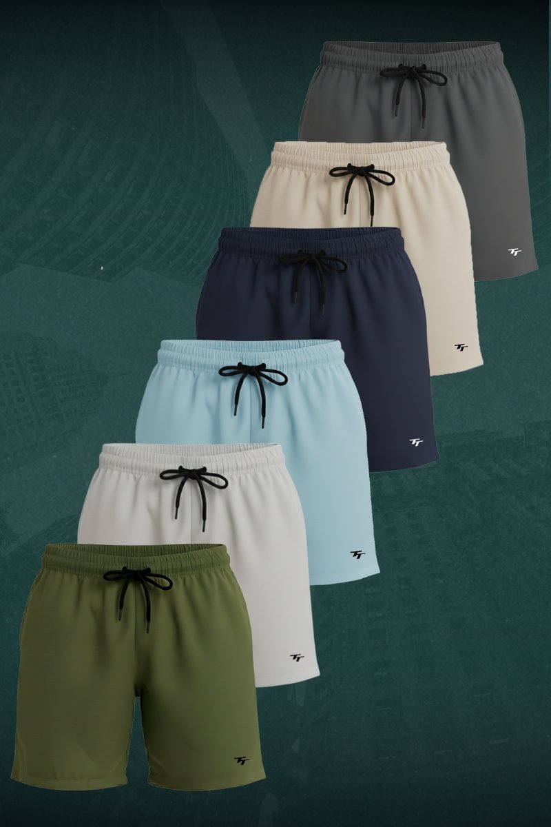 Kit 6 Shorts Dry Liso Masculino